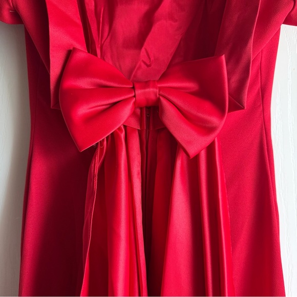 Dave & Johnny Dress Maxi Gown Satin Bow Back Vintage - Picture 5 of 9